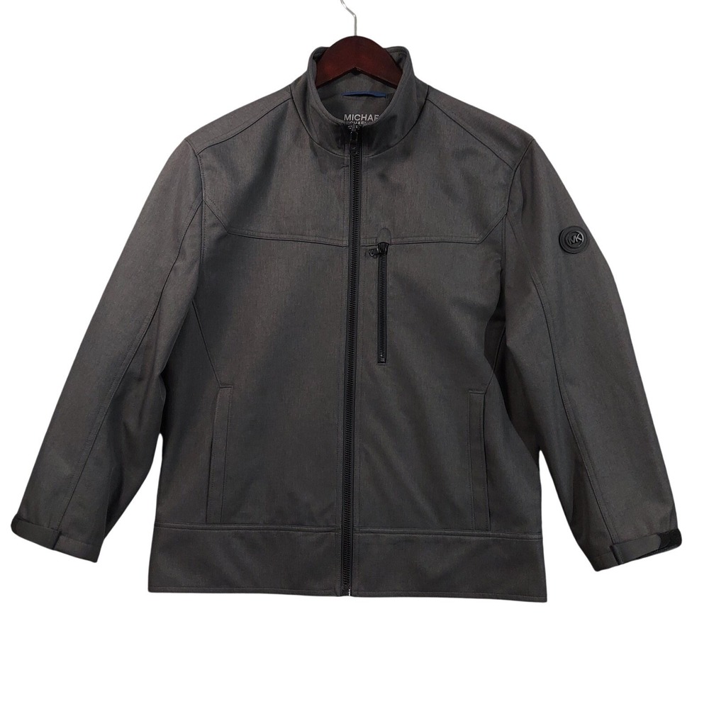 Michael Kors‎ Jacket Mens Medium Gray Softshell Full Zip Lined Pockets MK TECH